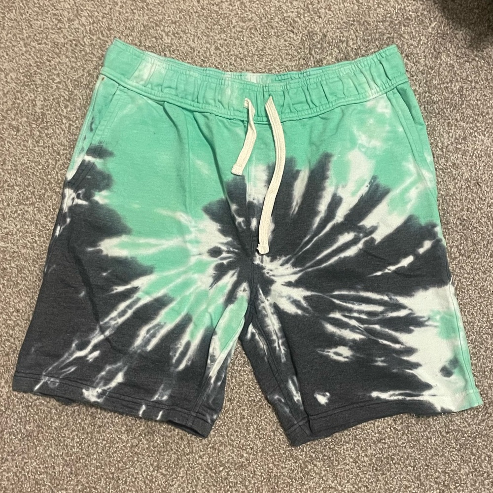 Men's Tie-Dye Shorts - Green and Black